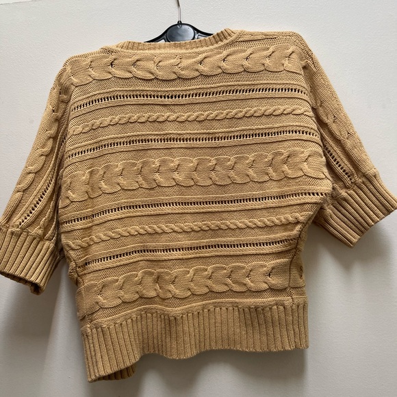 Golden yellow cropped Guess Jeans cable knit sweater - Picture 2 of 3